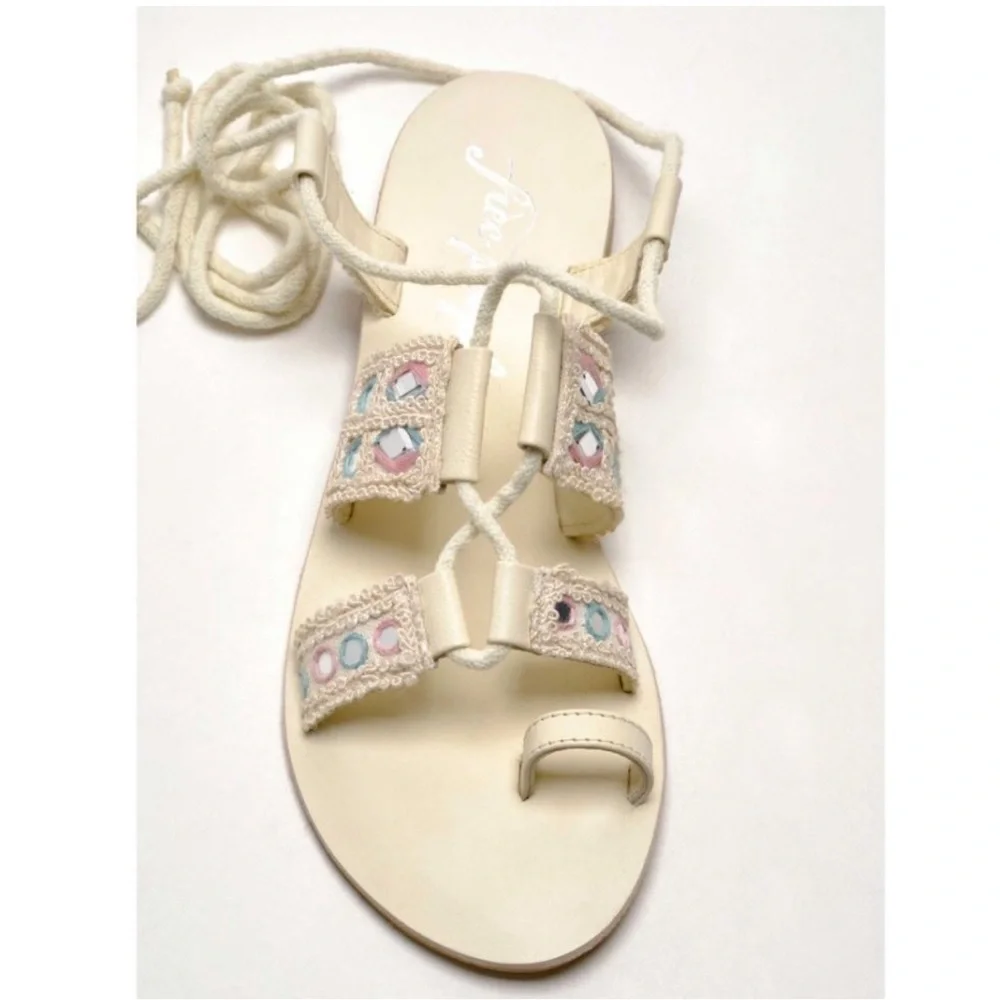Free People Lace Up Mantra Mirror Sandals